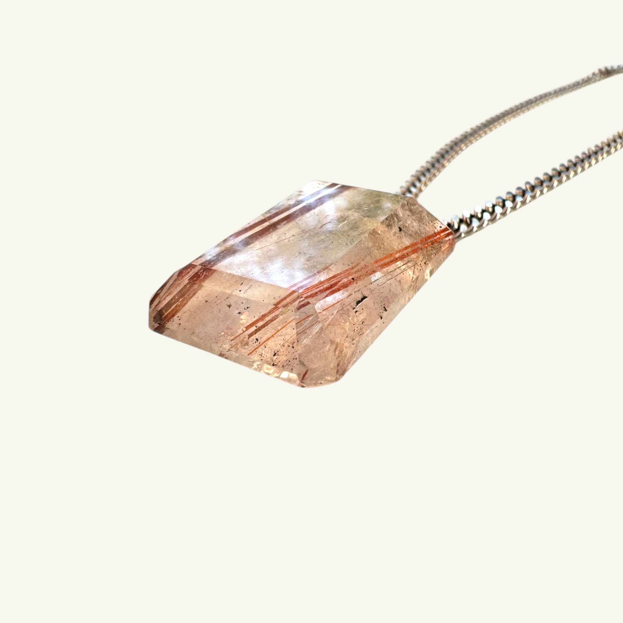 Collana quarzo rutilato 30x20 mm Sharifa Crystals